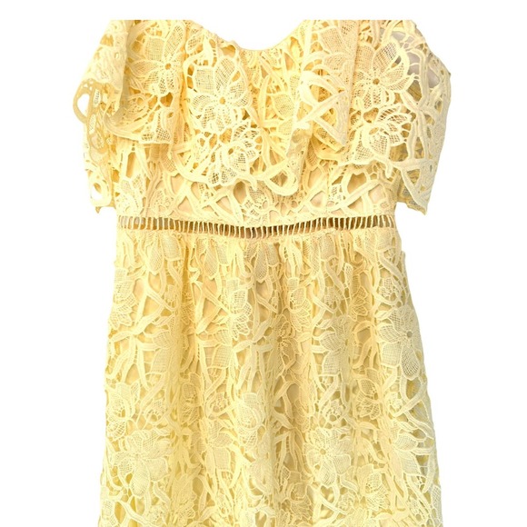 Astr Lemon Lace Off-Shoulder Midi Dress - Picture 6 of 11